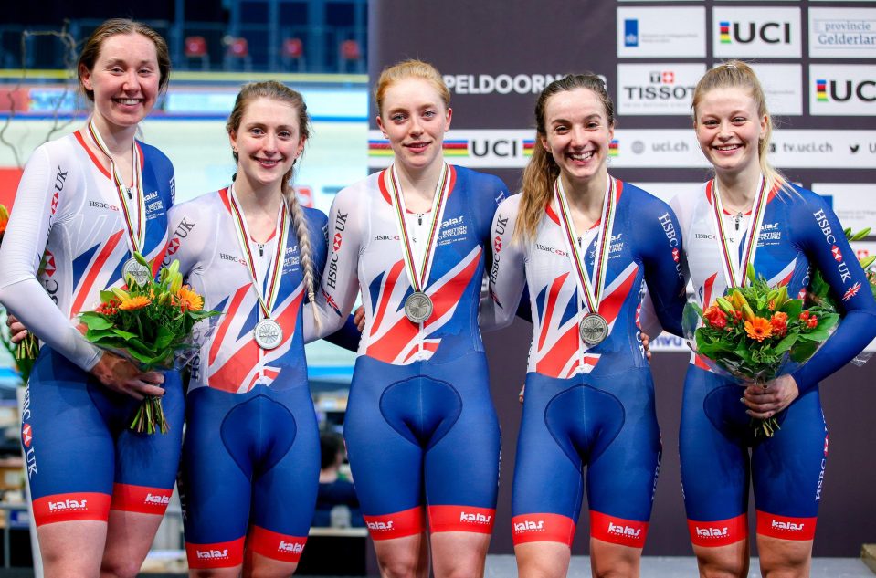 Kenny and her team-mates stood for a photograph after claiming a silver medal