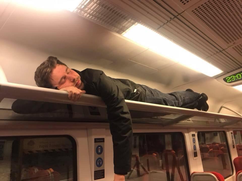  Commuters were forced to sleep on a train overnight as travel chaos hit