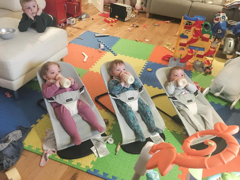  After being told that Rebecca's egg count was low, the couple never imagined they'd end up with triplets