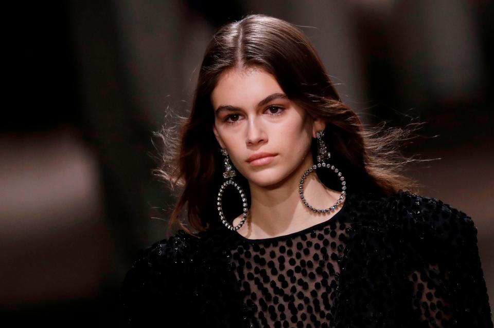  Kaia Gerber wore this pair of stunning Isabel Marant hoops on the runway in Paris