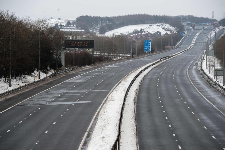  The RAC warns of 'icy death traps on the roads' as stretches of the M62 were closed