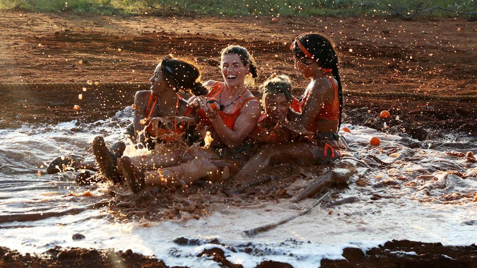  The girls revelled in the messy challenge