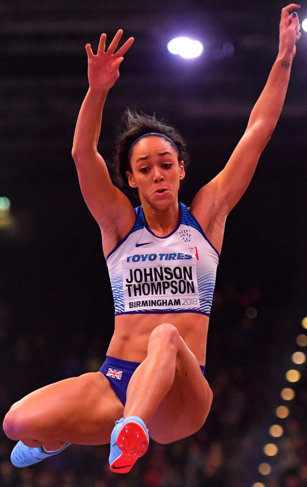 Katarina Johnson-Thompson takes part in the long jump in Birmingham and is looking for he third gold of 2018