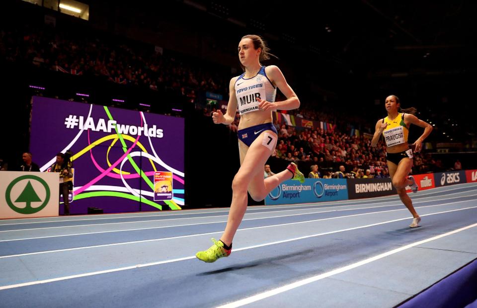  Laura Muir in action during the 1500m race