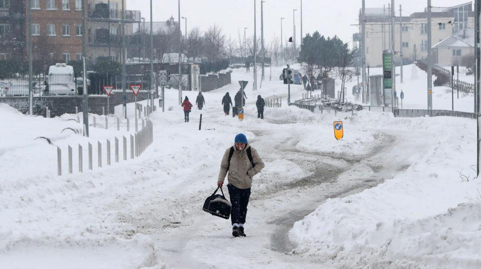  Dublin is seeing intense snow today, along with the UK