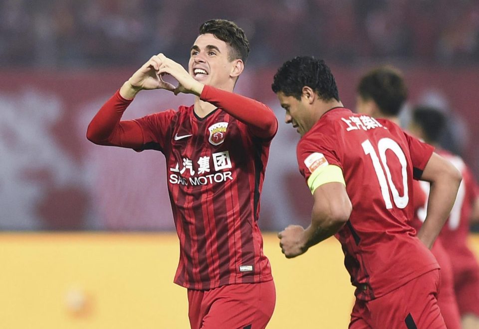 Former Chelsea star Oscar helped himself to a hat-trick