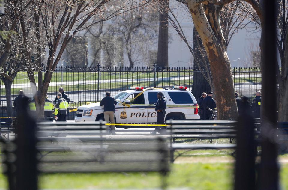  Cops at the scene on the North Lawn on Saturday afternoon