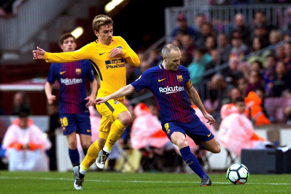  Barcelona’s Andres Iniesta in action.