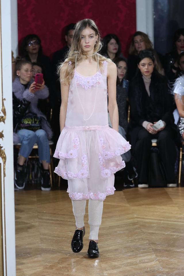  Model walks the runway during the John Galliano show at Paris Fashion Week March 2018