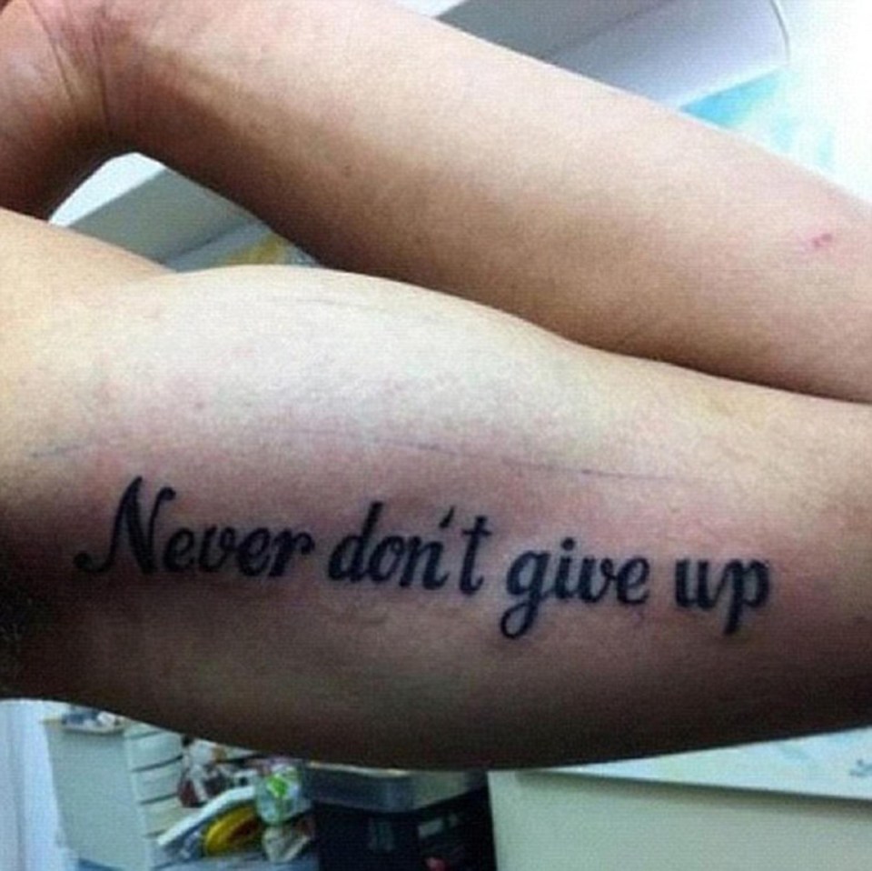 This tattoo is an unfortunate double negative