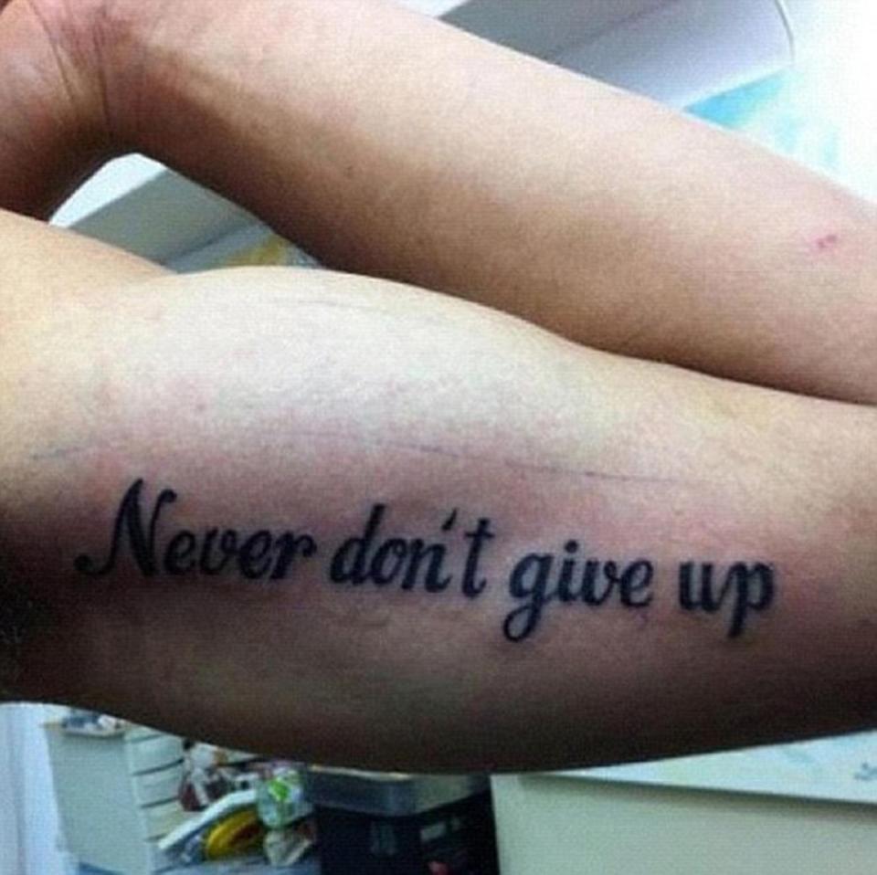  This tattoo is an unfortunate double negative