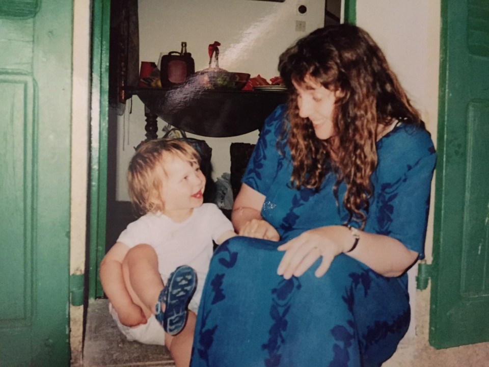 Caitlin as a tot with her mum Elaine who she says taught her to never give up