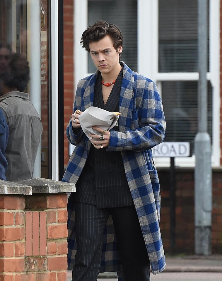  Harry Styles fronts the new Gucci tailoring campaign, which was being filmed in St Albans