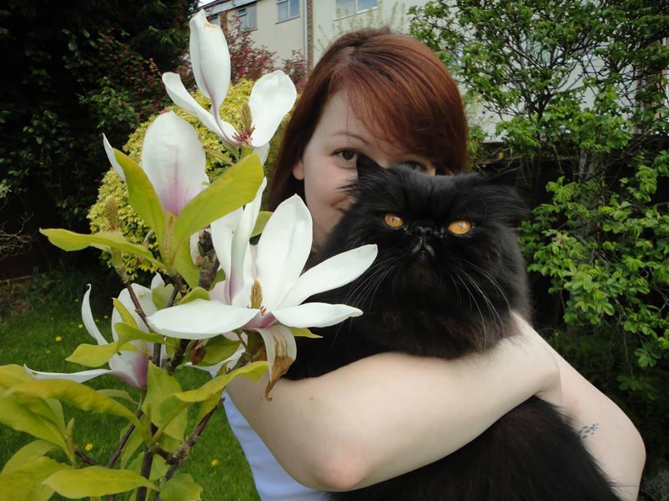  Yulia with her pet Persian cat, who has not been seen since the attack