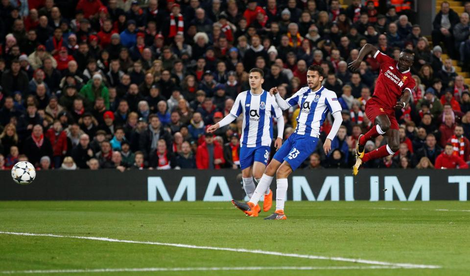  Sadio Mane hit the post during Liverpool's 0-0 draw with Porto