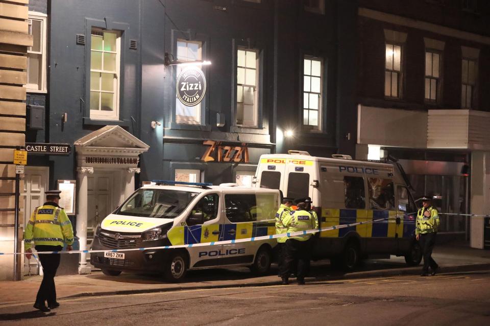  Police also cordoned off the area outside Zizzi in Salisbury