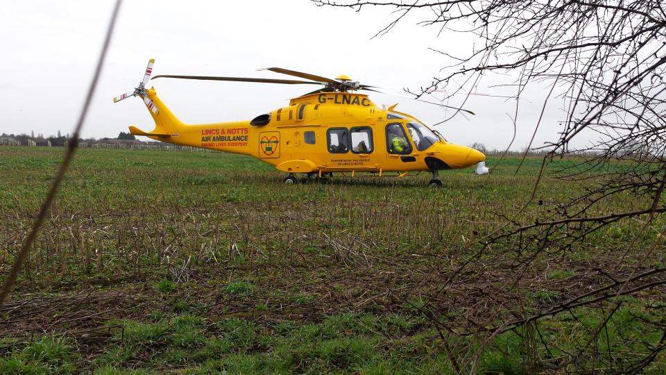  Amelia was taken to hospital in an air ambulance