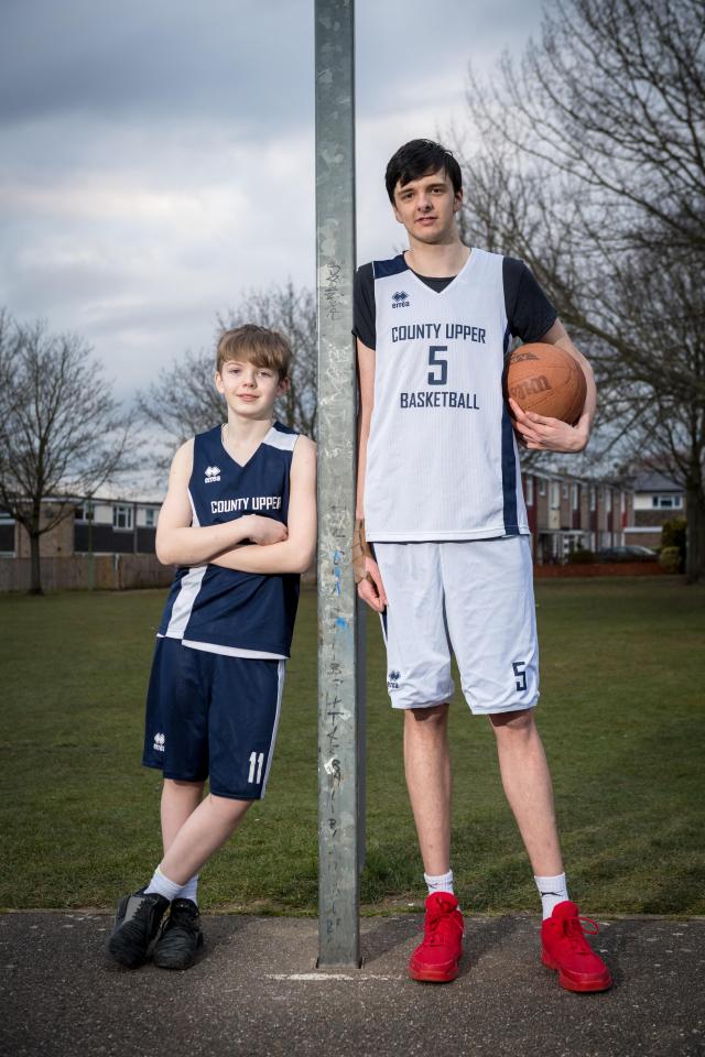  Brandon Marshall with his friend and Under 16 County Upper Wolves team mate 14 year old Freddie Barber.