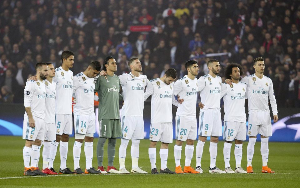 Real Madrid players hold minute's silence for Davide Astori in Champions League