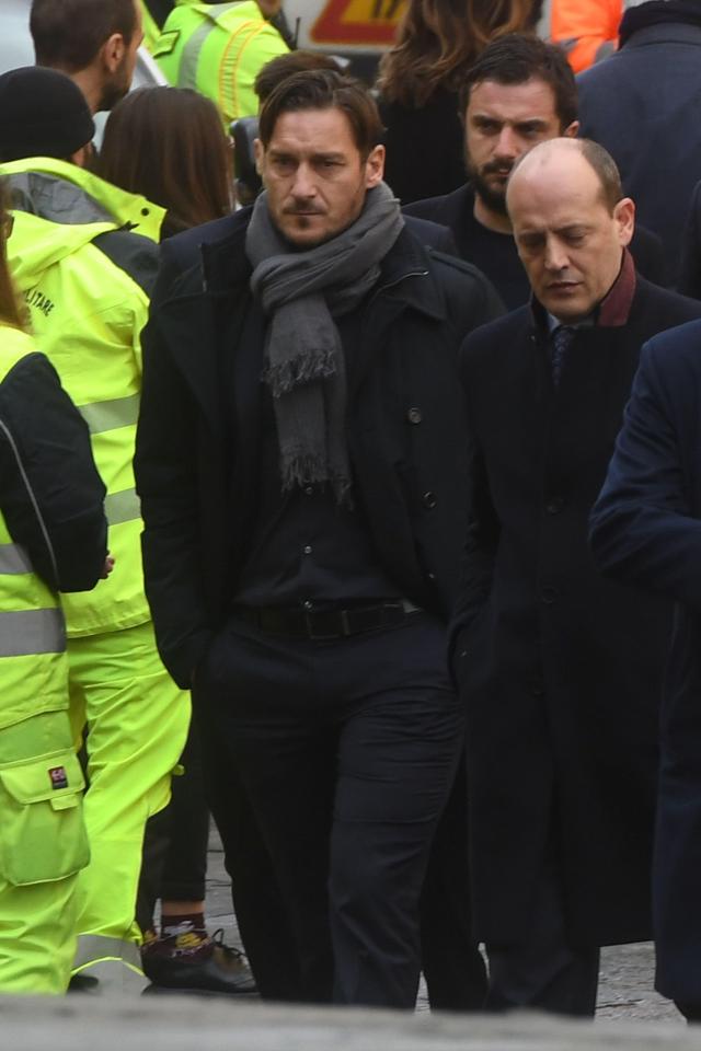 Former Roma team-mate of Astori and one-club man Francesco Totti arrives in Florence for the funeral