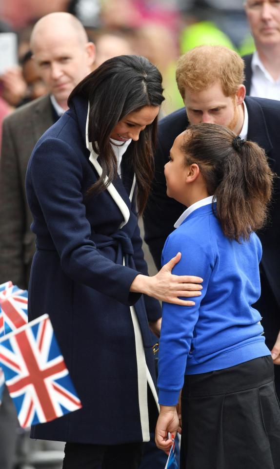  Prince Harry and Meghan spoke to the young girl, telling her to be confident to achieve her dreams of becoming an actress