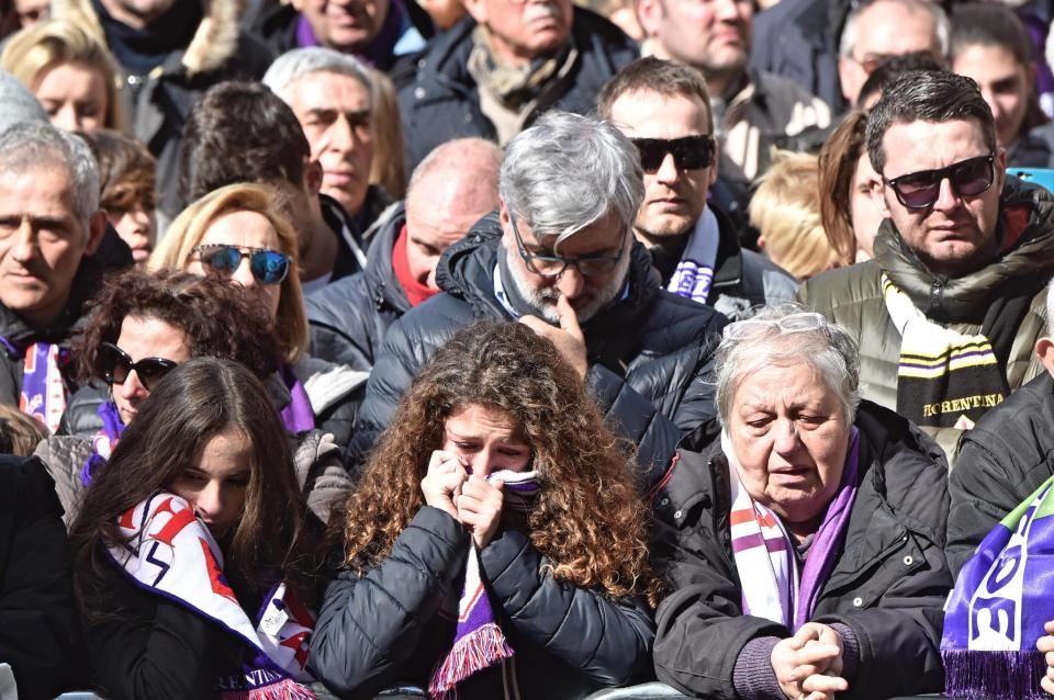 There was not many a dry eye in the square after the moving funeral display