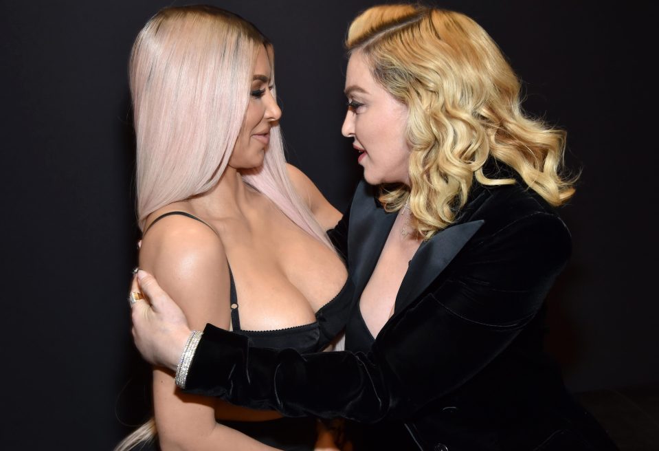  Kim Kardashian and Madonna cuddled up at a beauty event in Los Angeles