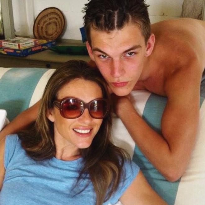  Liz Hurley with her nephew Miles, who she has confirmed was stabbed in a brutal attack