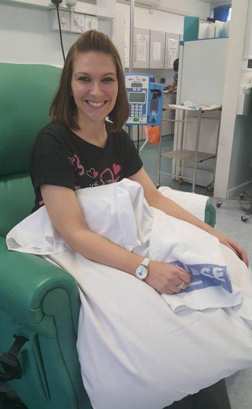  The 34-year-old mum has just completed her fifth round of chemotherapy