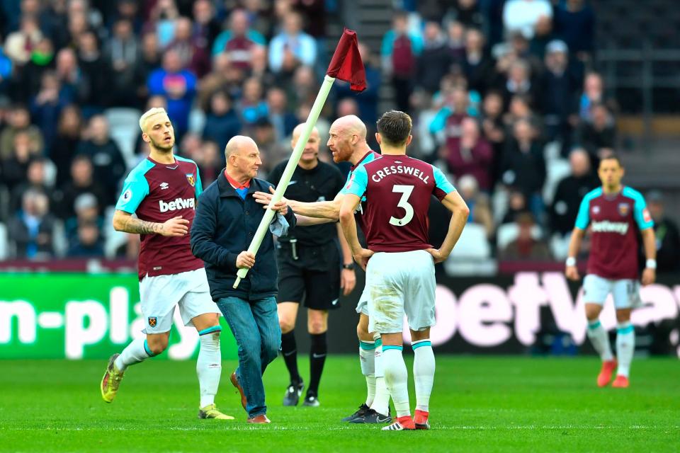  Hammers fans expressed their frustrations in March with a pitch invasion during a loss to Burnley