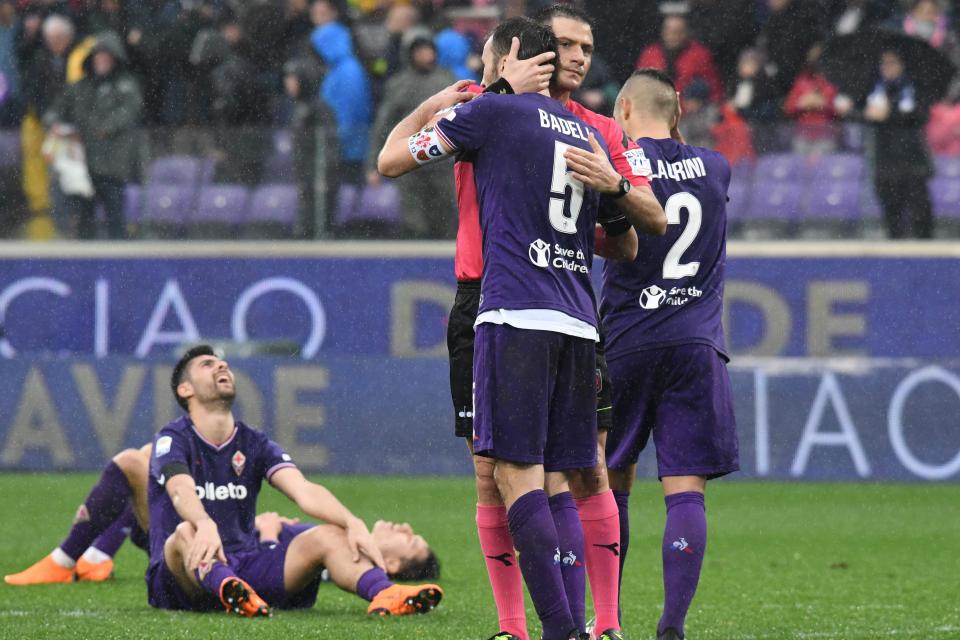 Fiorentina players can't hold back emotions at full-time against Benevento