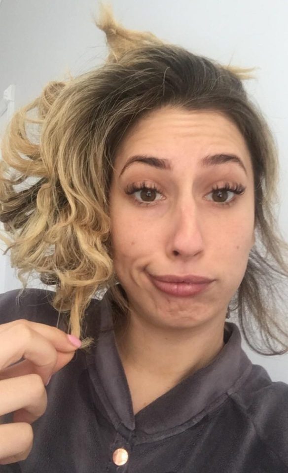  Fabulous columnist Stacey Solomon removes her wig - which she fondly calls Suze - to reveal her natural hair