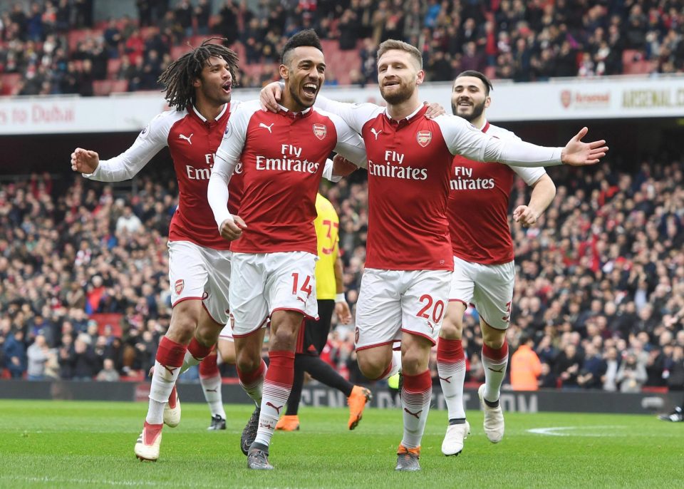  Arsenal followed up Milan win by beating Watford on Sunday