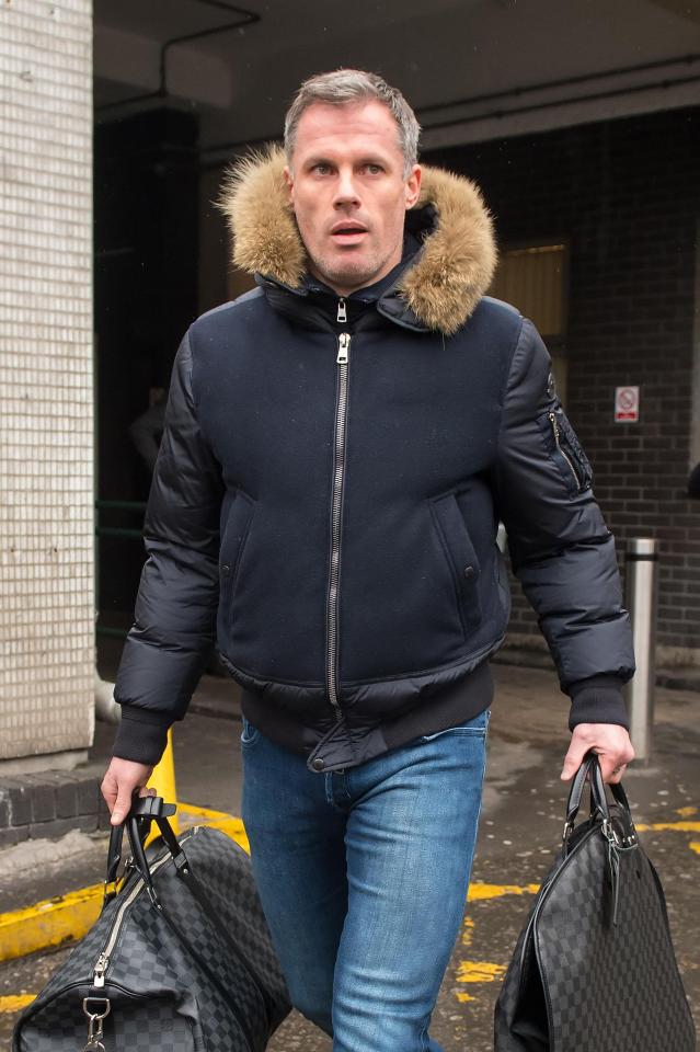  Jamie Carragher arrives at Euston for talks with Sky Sports