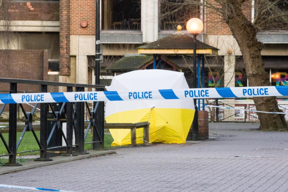 The area around the scene of the attack was sealed off