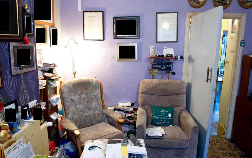  This photo of the lounge of Hassan's Surrey home was shown to the jury at his Old Bailey trial