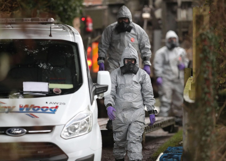 Army chemical weapons experts and the police swarmed on sleepy Winterslow today