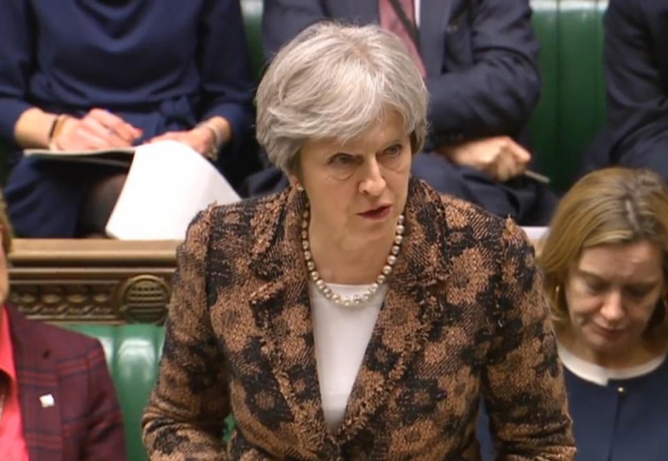  Prime Minister Theresa May speaking in the House of Commons in London about the Salisbury attack