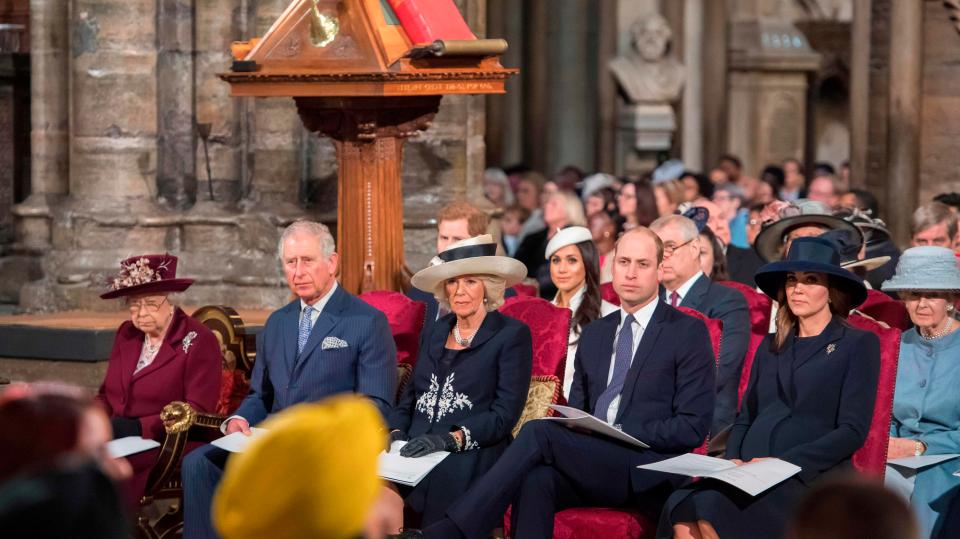  The Queen, Prince Charles, Duchess of Cornwall, Prince William and Kate, Duchess of Cambridge, were all in attendance