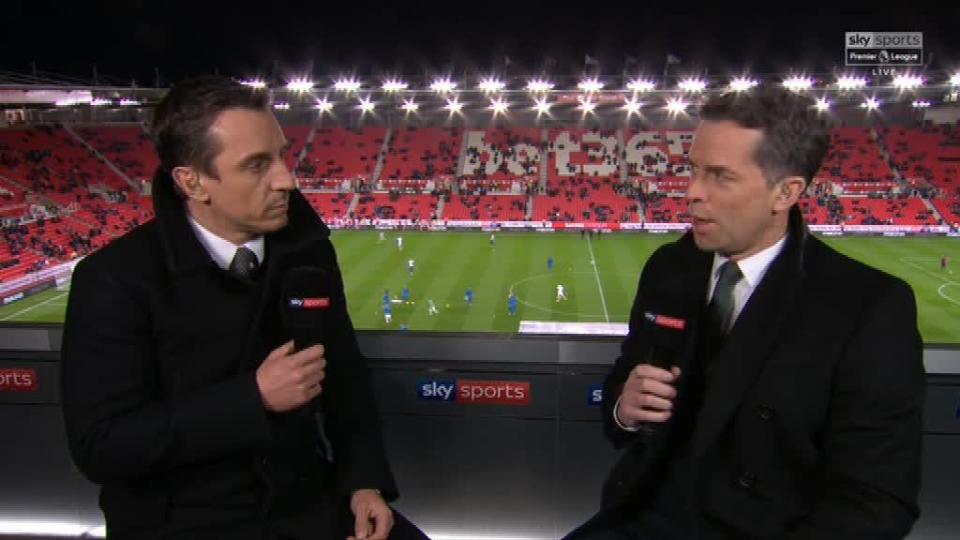  Sky Sports' Monday Night Football started half hour later at 7.30pm after Jamie Carragher was suspended