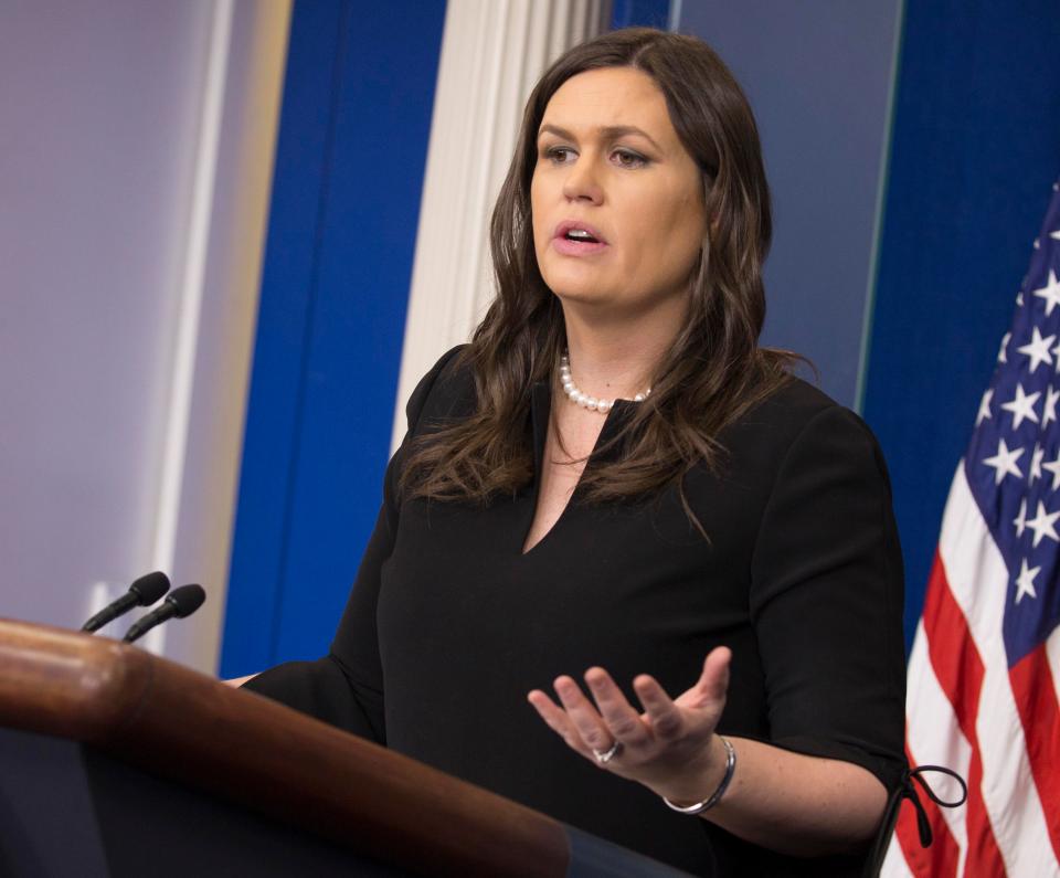  Sarah Huckabee Sanders, Trump's press secretary, earlier vowed to stand by Britain - but stopped short of blaming Moscow