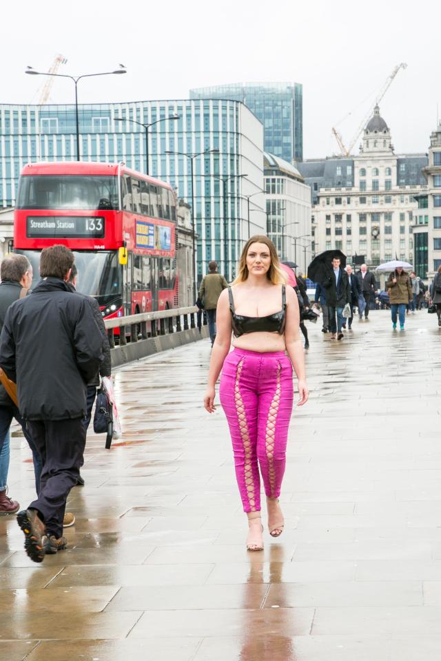  Office worker Laura Palmer, 28, tried wearing Iskra Lawrence's outfits for a day - to see how they went down