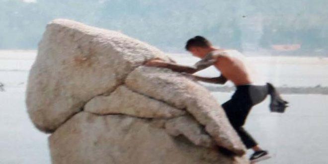  It's not the first time a tourist has caused outrage by climbing the phallic-shaped rock as a manhunt was launched in August 2016 for this tourist