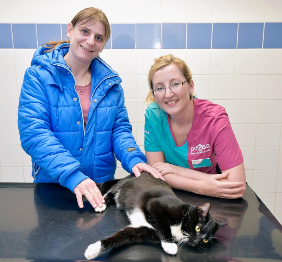  Alvin the cat with owner Jackie Fox (left), who says Alvin's asthma improved after she stopped smoking inside