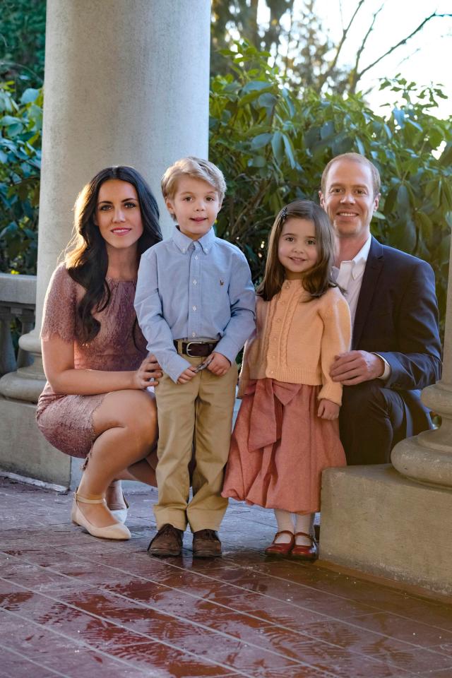  'Prince William and Kate' with their children Prince George and Princess Charlotte played by Preston Karwat and Briella Wintruab