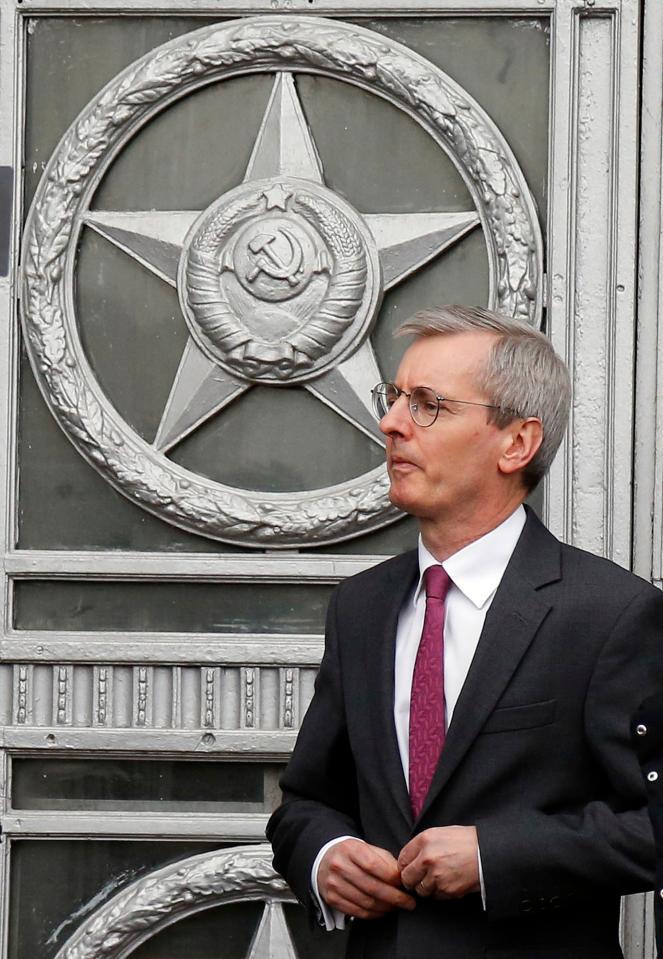  British ambassador to Russia Dr Laurie Bristow after a meeting at the Russian foreign ministry in Moscow