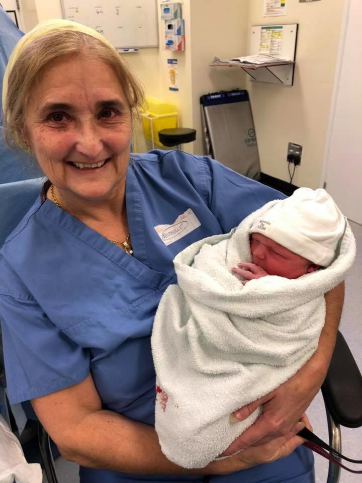  Proud grandmother Michelle holds Parker Cameron James Dixon, who has been named after his father PC James Dixon