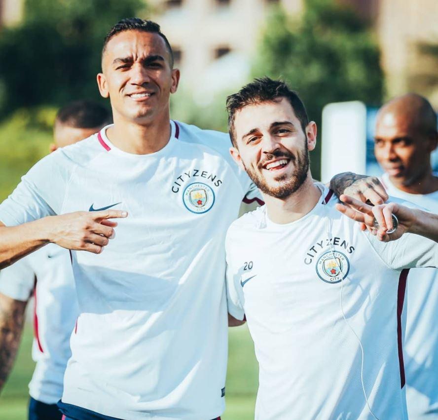  Danilo and Bernardo Silva look happy to be in Abu Dhabi