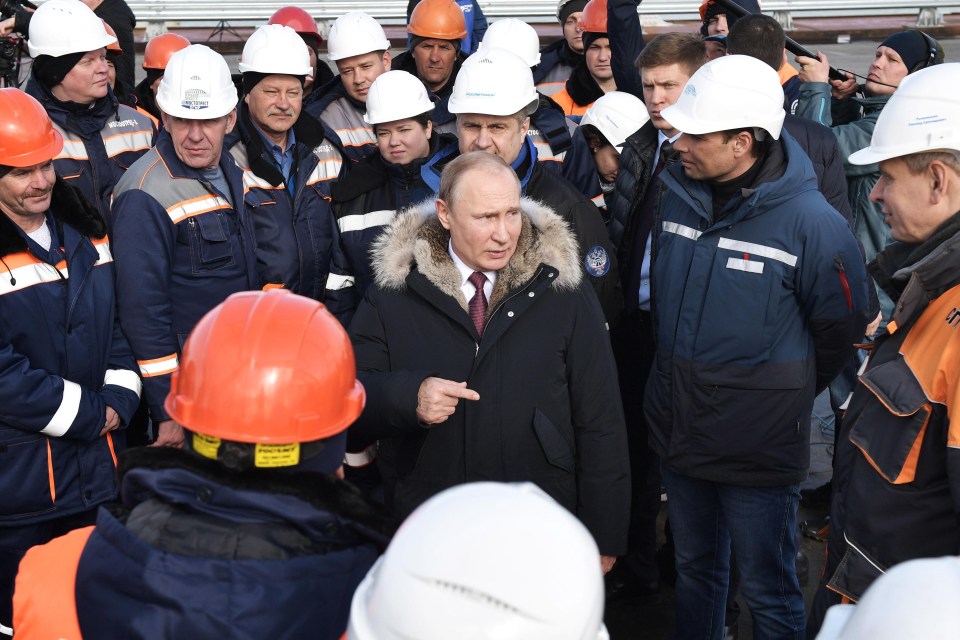 Putin today visited Crimea to campaign for the upcoming election