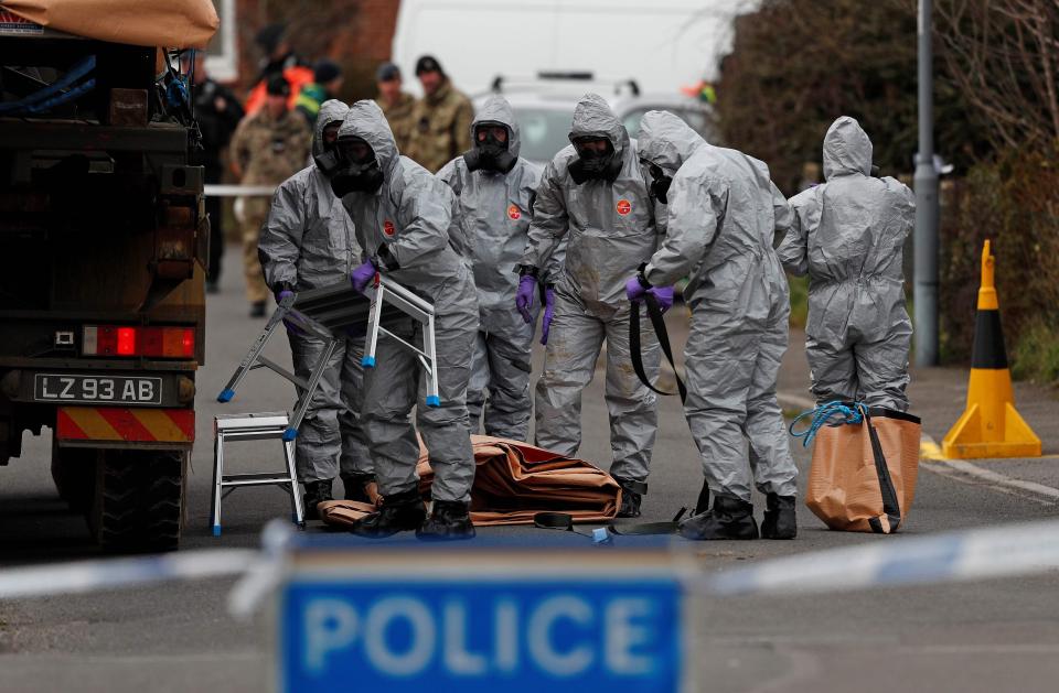  Police in Gillingham, Dorset investigating the aftermath of the poison attack